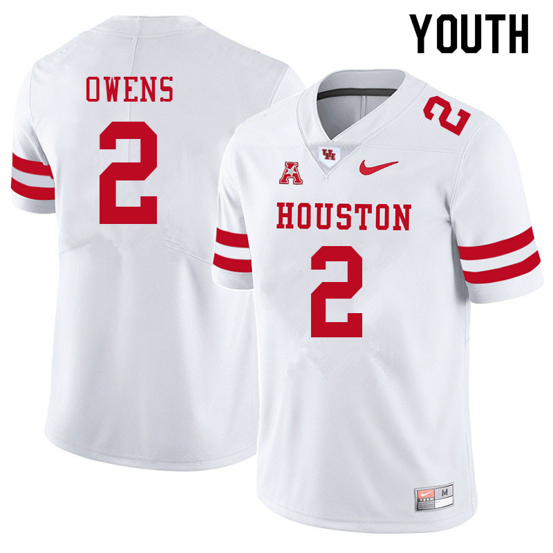 Youth #2 Gervarrius Owens Houston Cougars College Football Jerseys Sale-White
